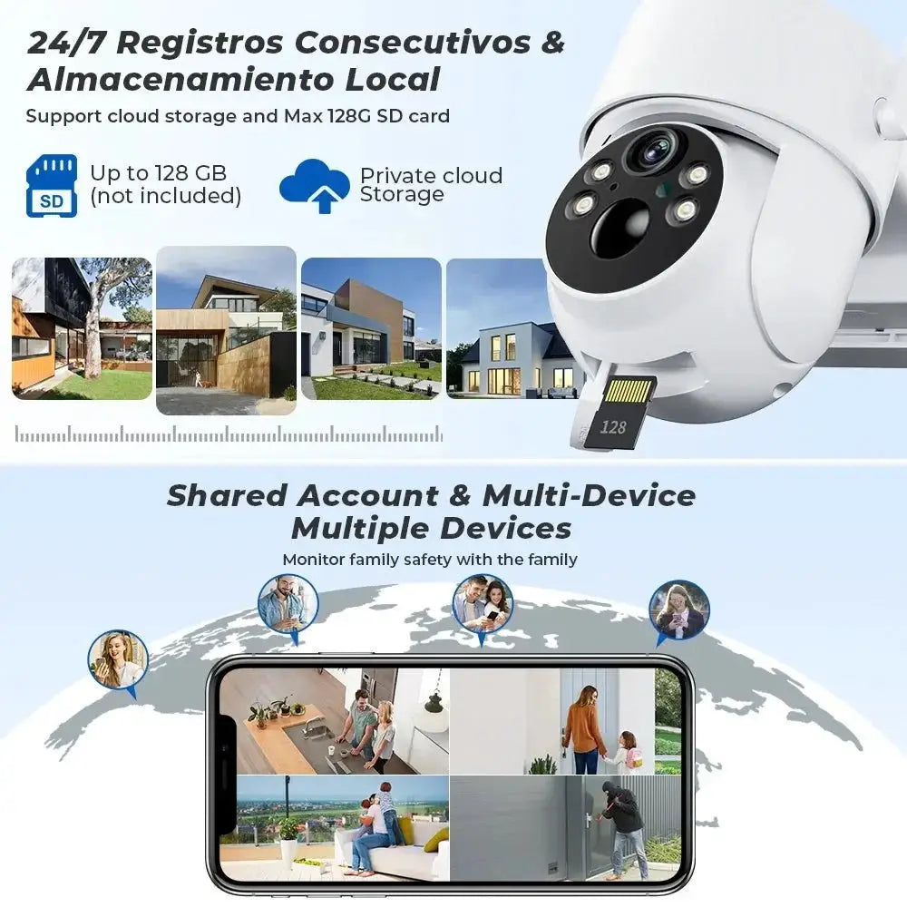 Solar IP Camera Dual Lens PTZ WiFi Outdoor Security Camera 8MP Solar Powered - stepyours.com