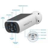 ARCCTV 2K Wireless Solar Camera - Humanoid Detection And Night Vision - stepyours.com