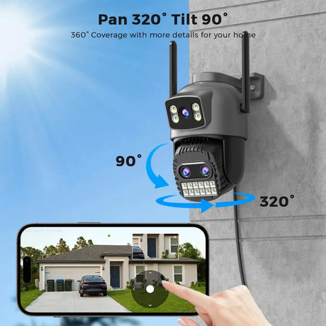 Abuntu 15MP 8K PTZ WiFi Outdoor Camera - 10X Zoom AI Human Detection - stepyours.com