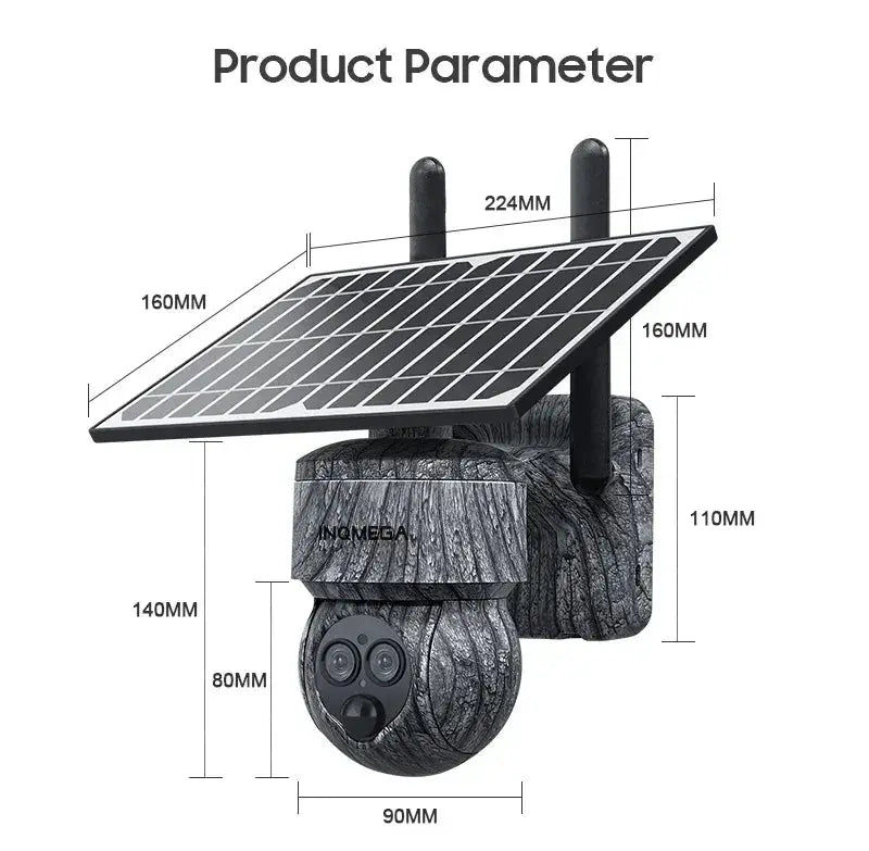 INQMEGA 8MP 4G SIM Card WiFi Solar Camera Outdoor Security
