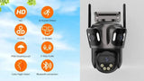 WONSDAR Three Screen WIFI IP Camera Outdoor - Dual Lens AI Human Detection Hooks - stepyours.com