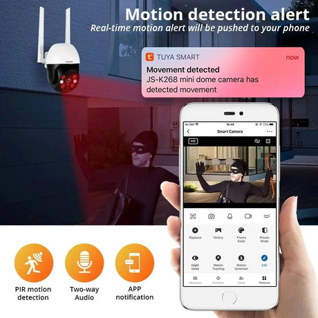 Fuers 8MP 4K Outdoor IP Camera - Auto Tracking And AI Human Detection Tuya Smart - stepyours.com