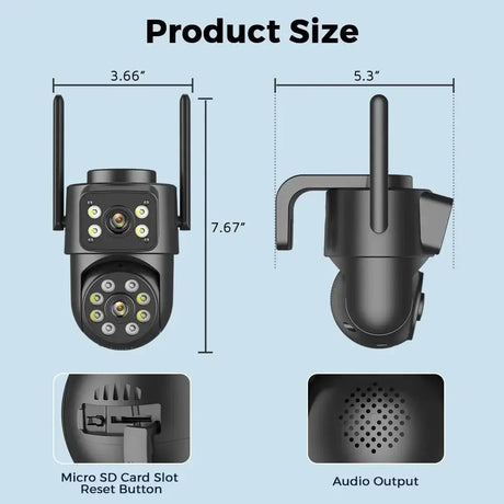 Abuntu Outdoor WiFi Camera - 8MP 4K Dual Lens With AI Human Detection Hooks - stepyours.com