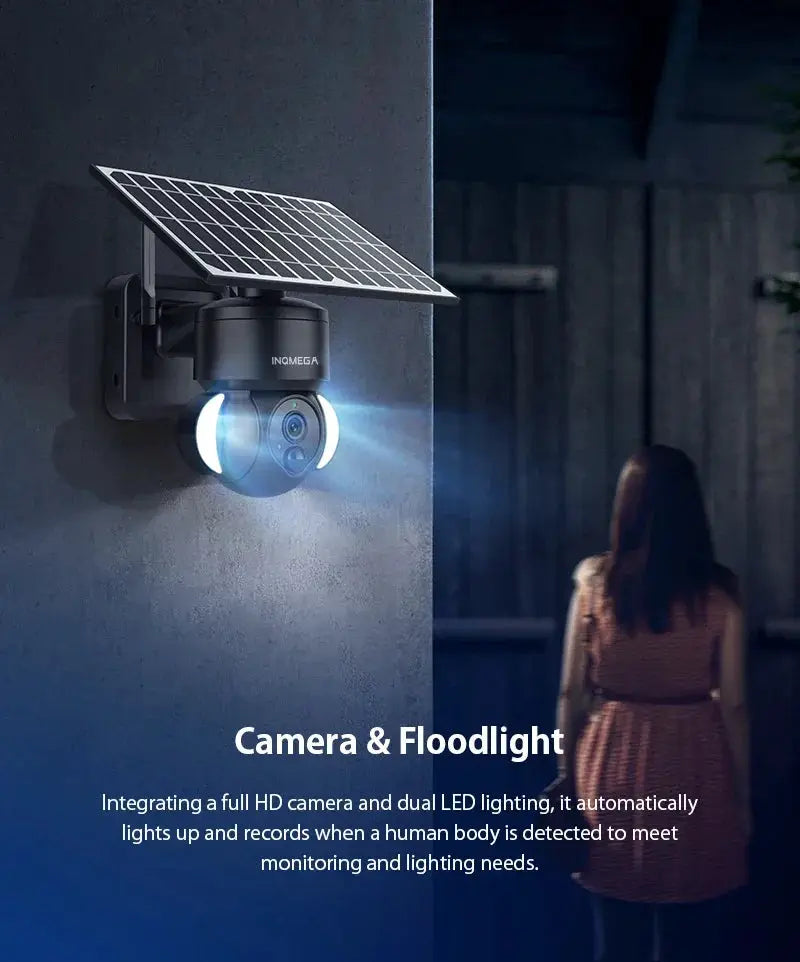 INQMEGA 4MP WiFi Tuya Solar Outdoor Security Camera