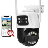 ASECAM 12MP 6K WiFi Outdoor Camera - AI Tracking, 8X Zoom, Dual Screen - stepyours.com