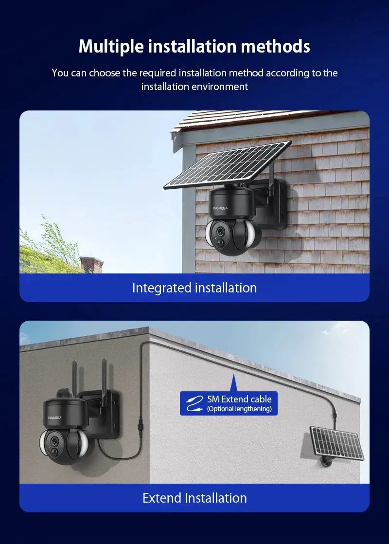 INQMEGA 4MP WiFi Tuya Solar Outdoor Security Camera