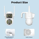 Outdoor Wireless Security IP Camera 6K 12MP Dual Lens PTZ Smart Tracking - stepyours.com