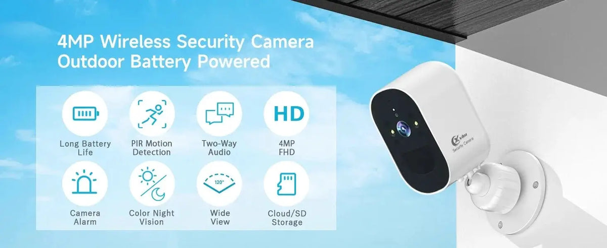 4MP WiFi IP Camera Rechargeable Battery Outdoor Security Camera Night Vision - stepyours.com