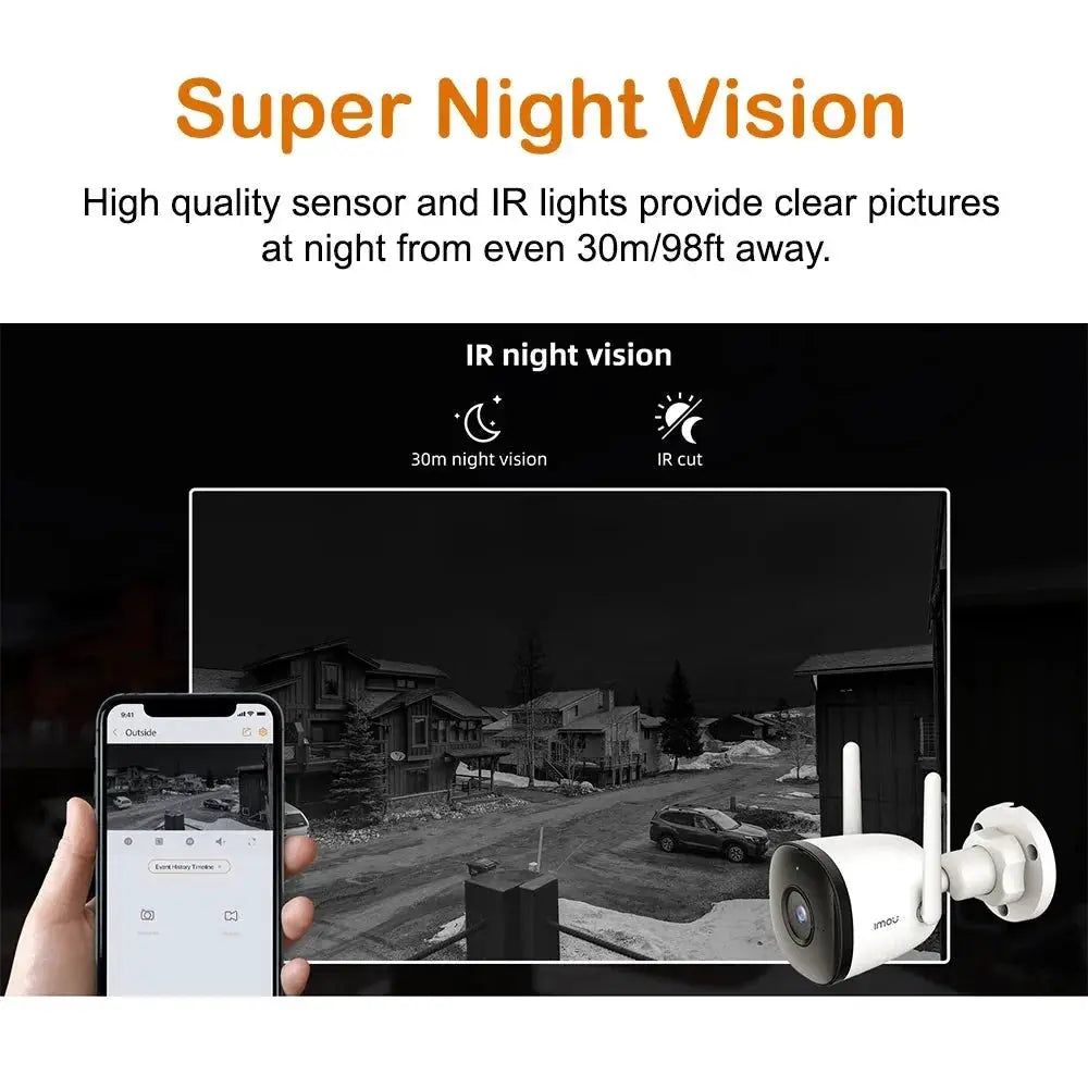 IMOU Outdoor Bullet 2C 5MP WiFi Camera Weatherproof AI Human Detection - stepyours.com