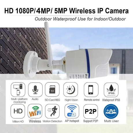 Camhipro Outdoor WiFi IP Camera 5MP 1080P With Instant Motion Alerts - stepyours.com