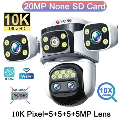 Smart Outdoor WiFi 6 Camera 20MP 10x Optical Zoom PTZ Auto Tracking Waterproof - stepyours.com
