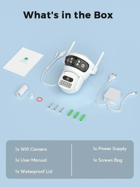 12MP Outdoor WiFi Camera - With 3 Lens PTZ AI Tracking For ICSEE App - stepyours.com