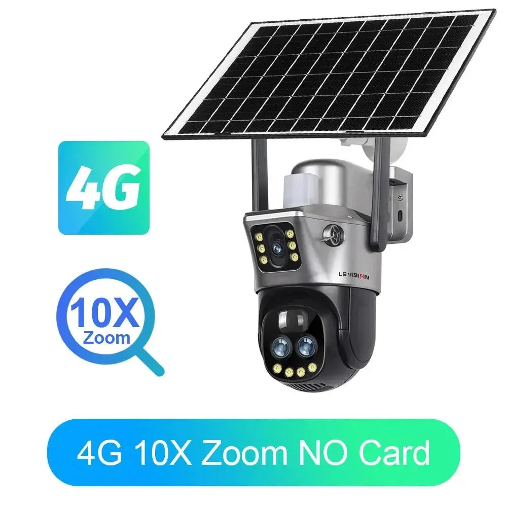 LS Vision Dual Screen Solar Camera 4G WiFi Outdoor Security 10X Zoom IP66 - stepyours.com