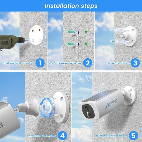 ANRAN C3 Outdoor Solar Security Camera - Battery Powered 3MP Color Night Vision WiFi by stepyours.com