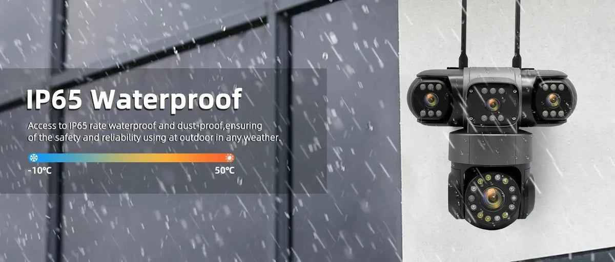 10K 20MP Outdoor WiFi Security Camera 360 Degree PTZ With 4 Lenses And 16X Zoom - stepyours.com