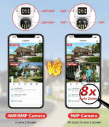 Dual Lens Outdoor Security Camera AI Tracking Waterproof