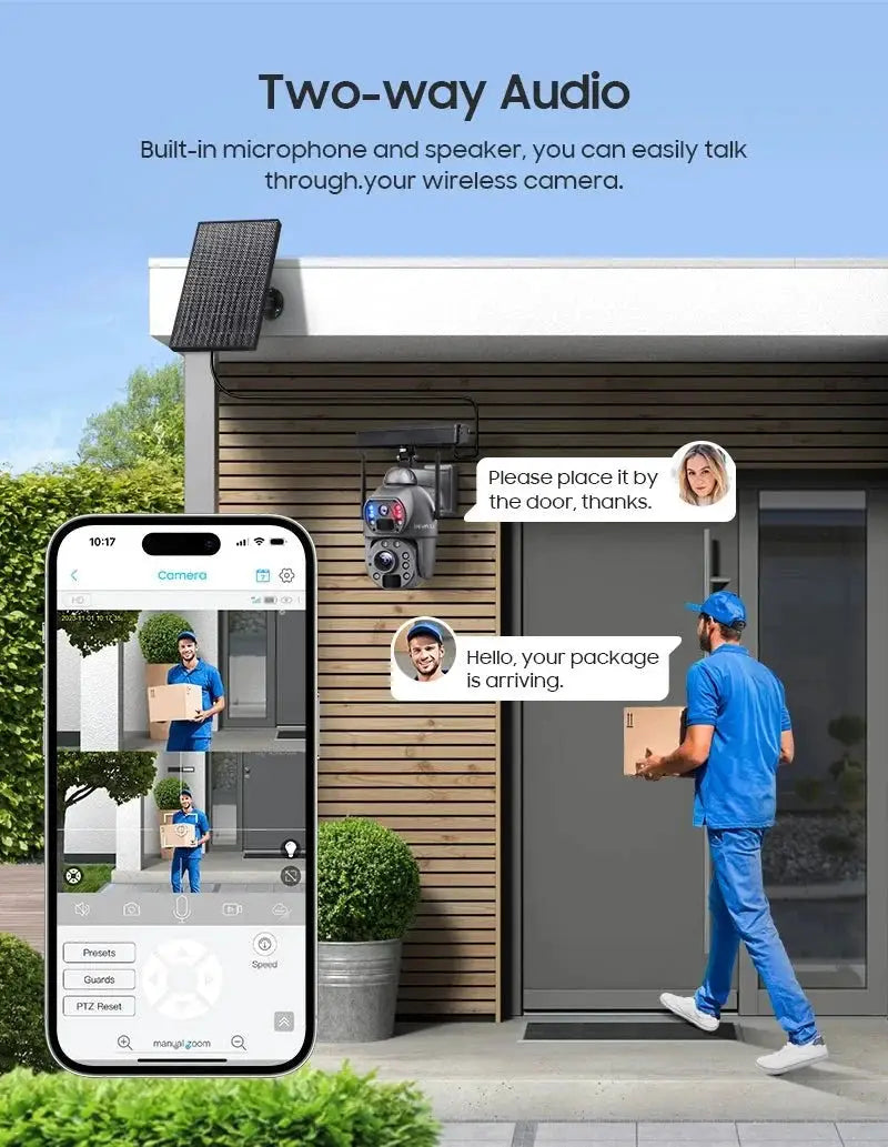 SHIWOJIA Solar 4G Security Camera With 360 Night Vision And 36X Zoom - stepyours.com