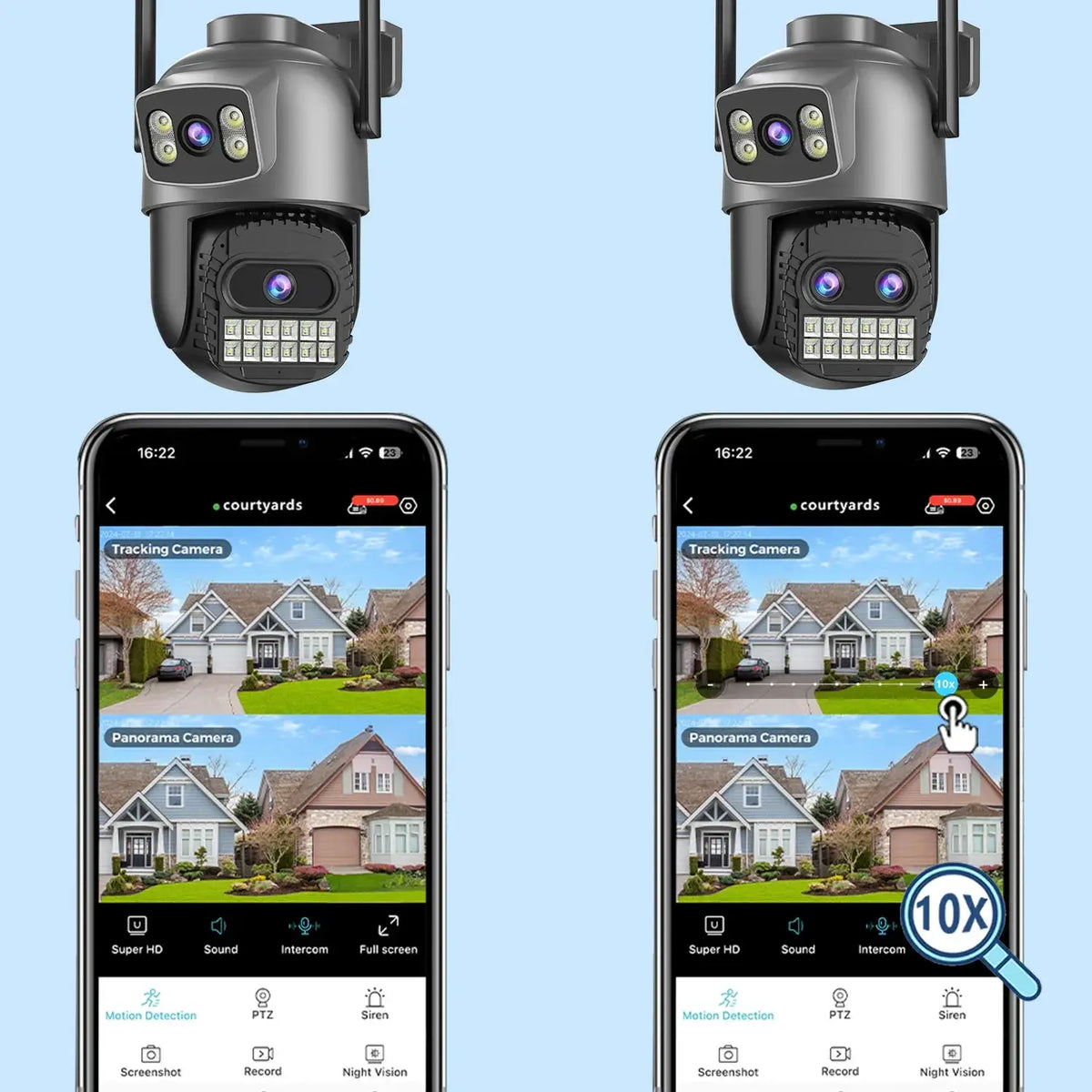 BESDER 15MP WiFi PTZ Outdoor Camera - Dual Screen, 10X Zoom, AI Human Detection - stepyours.com