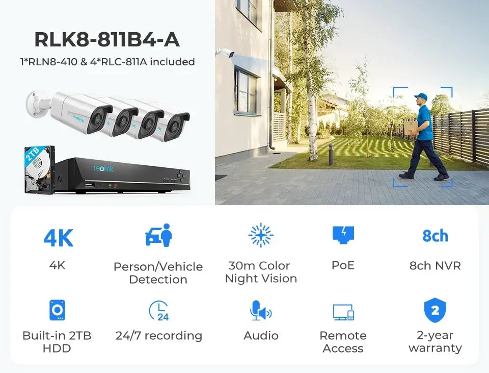 Reolink 8CH 4K Security Camera System 8MP IP Cameras Kit Pro