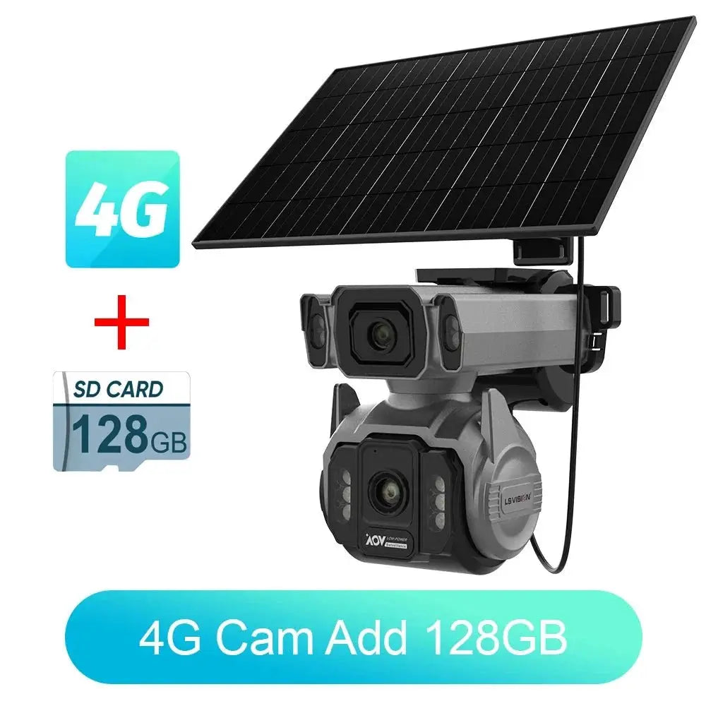 LS Vision Dual Screen Solar Camera 4G WiFi Outdoor Security 10X Zoom IP66 - stepyours.com