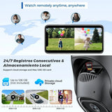Outdoor WiFi PTZ Camera 8x Optical Zoom Three Lens Dual Screen CCTV IP - stepyours.com