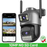 20MP PTZ WiFi Surveillance Camera 4 Lens 10X Zoom Outdoor Night Vision - stepyours.com