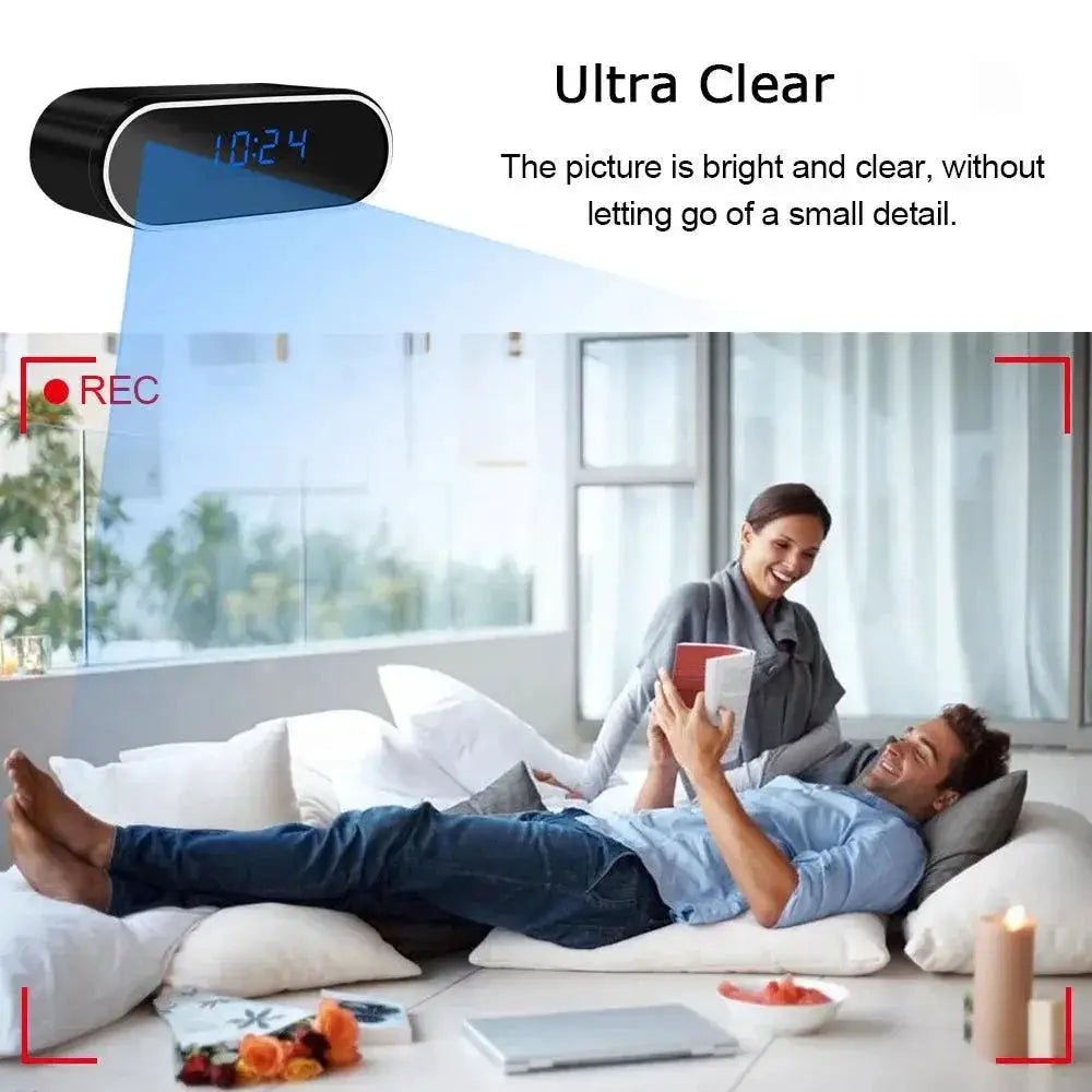 Mini Clock Camera For Home Security With Night Vision