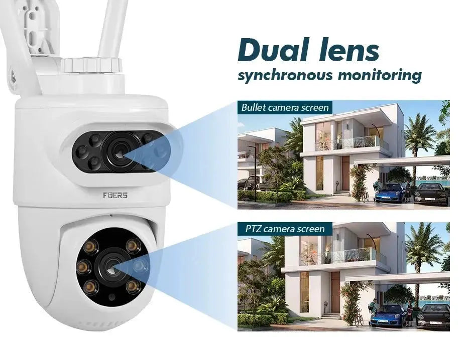 Fuers 5K 10MP Dual Lens IP Camera - Auto Tracking Tuya Smart WiFi CCTV - stepyours.com