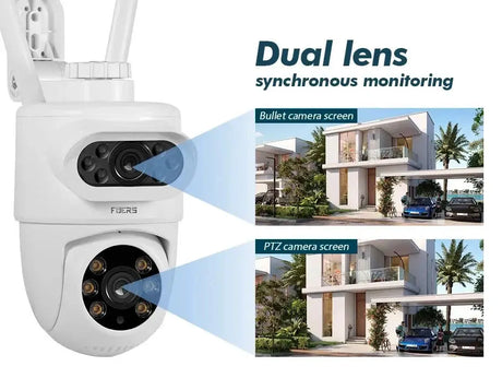 Fuers 5K 10MP Dual Lens IP Camera - Auto Tracking Tuya Smart WiFi CCTV - stepyours.com