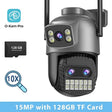 BESDER 15MP WiFi PTZ Outdoor Camera - Dual Screen, 10X Zoom, AI Human Detection - stepyours.com