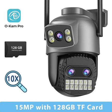 BESDER 15MP WiFi PTZ Outdoor Camera - Dual Screen, 10X Zoom, AI Human Detection - stepyours.com