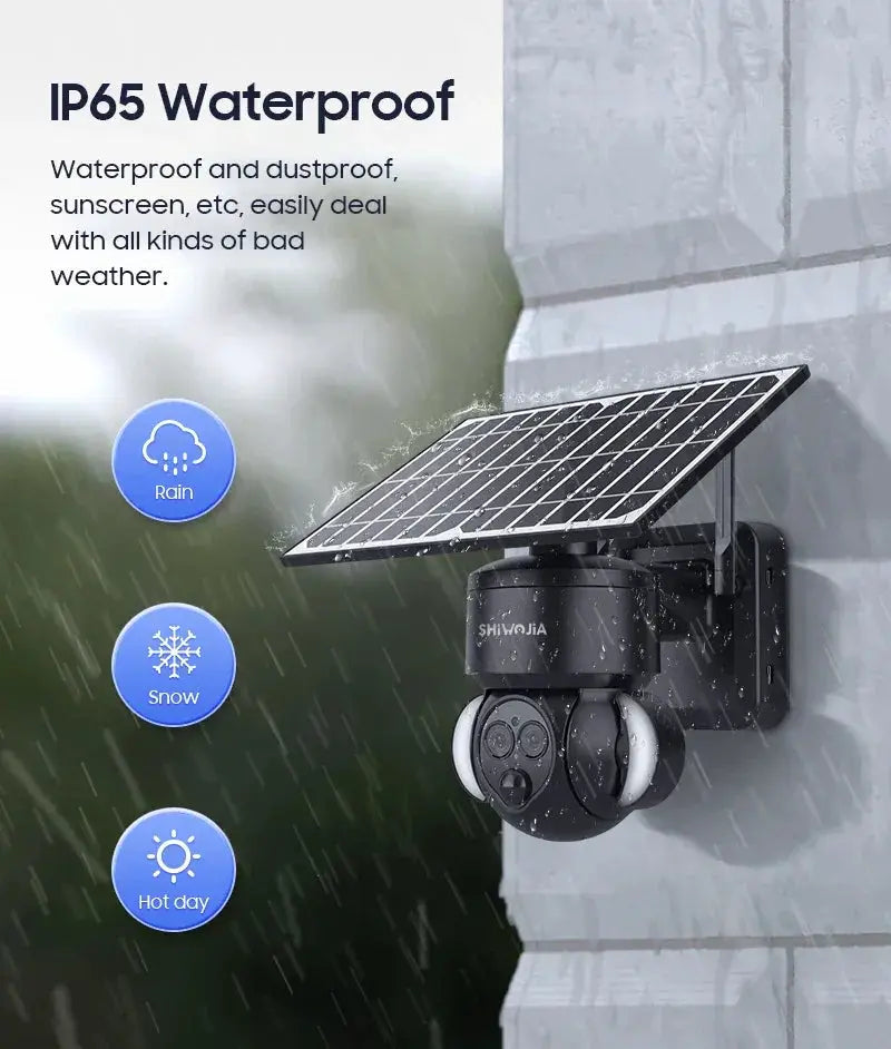 Shiwojia 6MP Solar Camera With 4G Sim Card Outdoor 12X Zoom