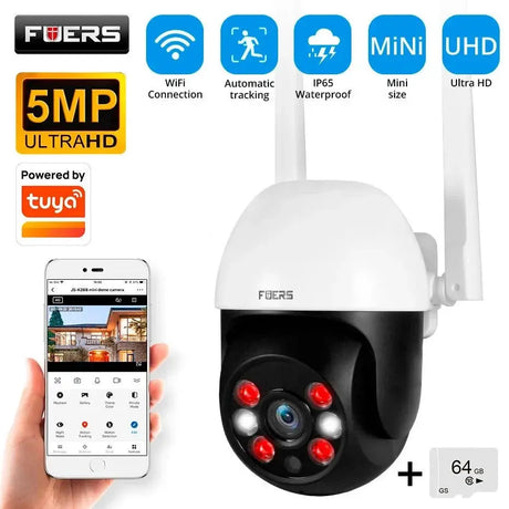 Fuers 8MP 4K Outdoor IP Camera - Auto Tracking And AI Human Detection Tuya Smart - stepyours.com