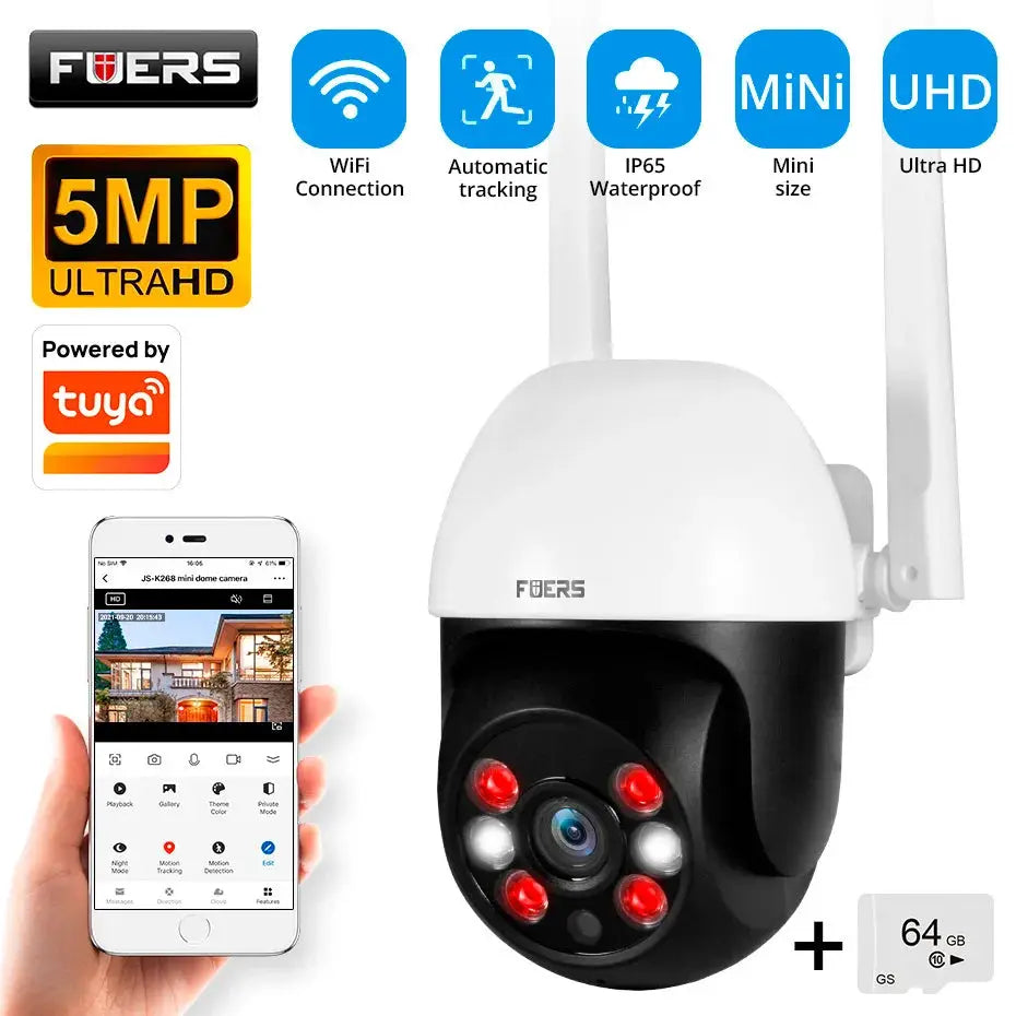 Fuers 8MP 4K IP Camera Outdoor Home Security Auto Tracking AI Human Detection WIFI CCTV Surveillance Camera Work With Tuya Smart by stepyours.com