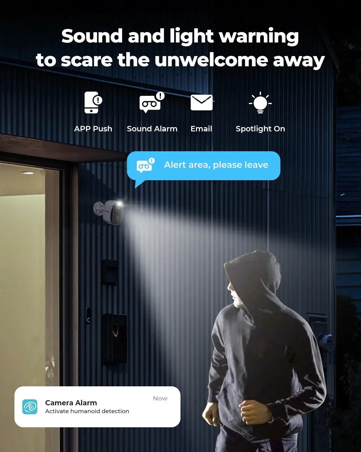 H View PIR Battery Powered Wireless Outdoor Security Camera 2K 3MP WiFi Siren - stepyours.com