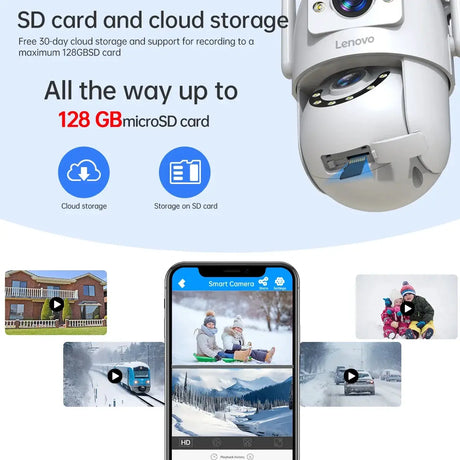 Lenovo HD PTZ Outdoor Camera Dual Lens 6MP With Auto Tracking - 5G WiFi by stepyours.com