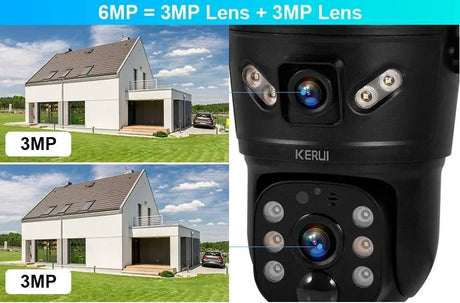 KERUI Outdoor Solar - Powered Dual - Lens Security Camera - 6MP 4G WiFi CCTV - stepyours.com