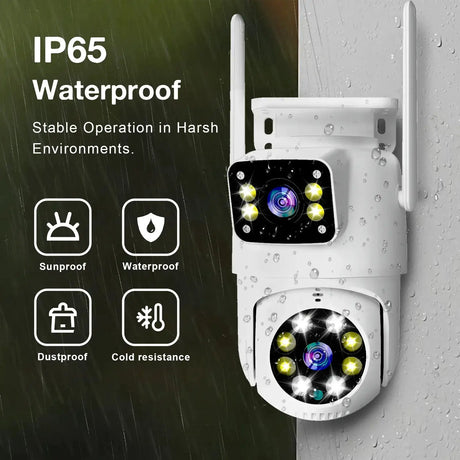 10MP Dual Lens Tuya WiFi Camera PTZ Outdoor 4K Security Camera With AI Tracking - stepyours.com