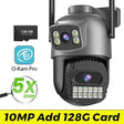 Outdoor Dual Screen IP Camera - 4K 15MP PTZ 10X Zoom AI Human Detection - stepyours.com