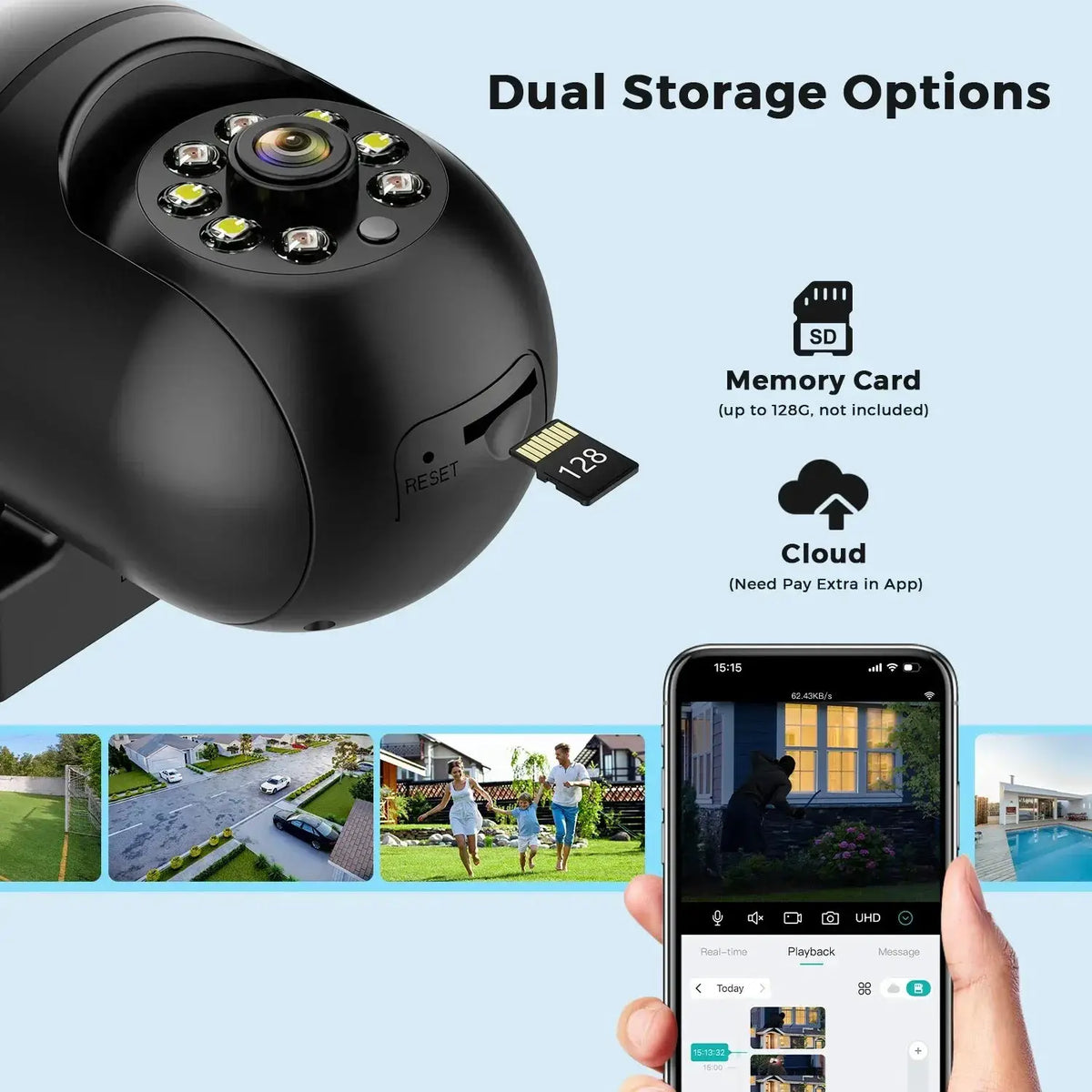 Mini PTZ WiFi Camera 4MP 2K ICsee Surveillance 5X Digital Zoom HD Night Vision - stepyours.com
