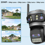 20MP PTZ WiFi Surveillance Camera 4 Lens 10X Zoom Outdoor Night Vision - stepyours.com