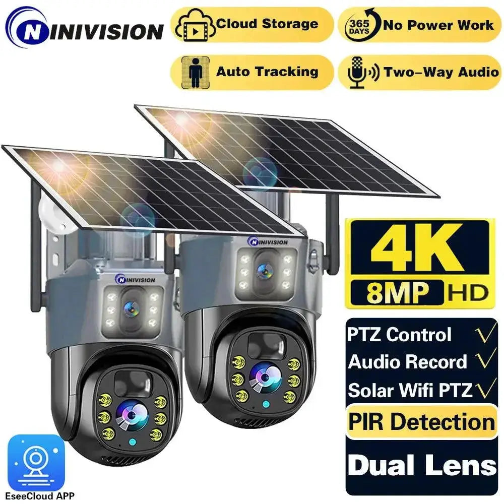 AI Powered Solar Security Camera With Color Night Vision