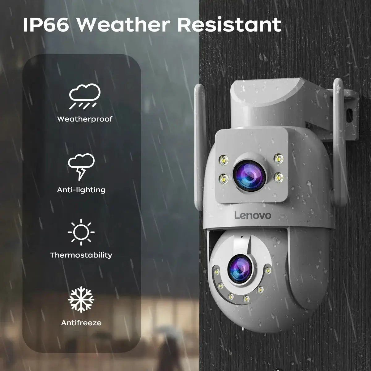 Lenovo 4K Outdoor WiFi Surveillance Camera Dual Lens PTZ IP - Tredruns