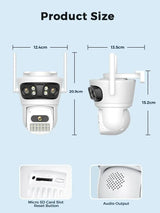 12MP Outdoor WiFi Camera - With 3 Lens PTZ AI Tracking For ICSEE App - stepyours.com
