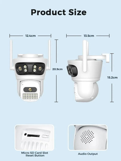 12MP Outdoor WiFi Camera - With 3 Lens PTZ AI Tracking For ICSEE App - stepyours.com
