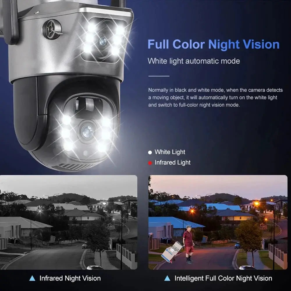 V380 Pro Solar Security Camera - Dual Lenses 8MP 4K PIR Night Vision Outdoor - stepyours.com