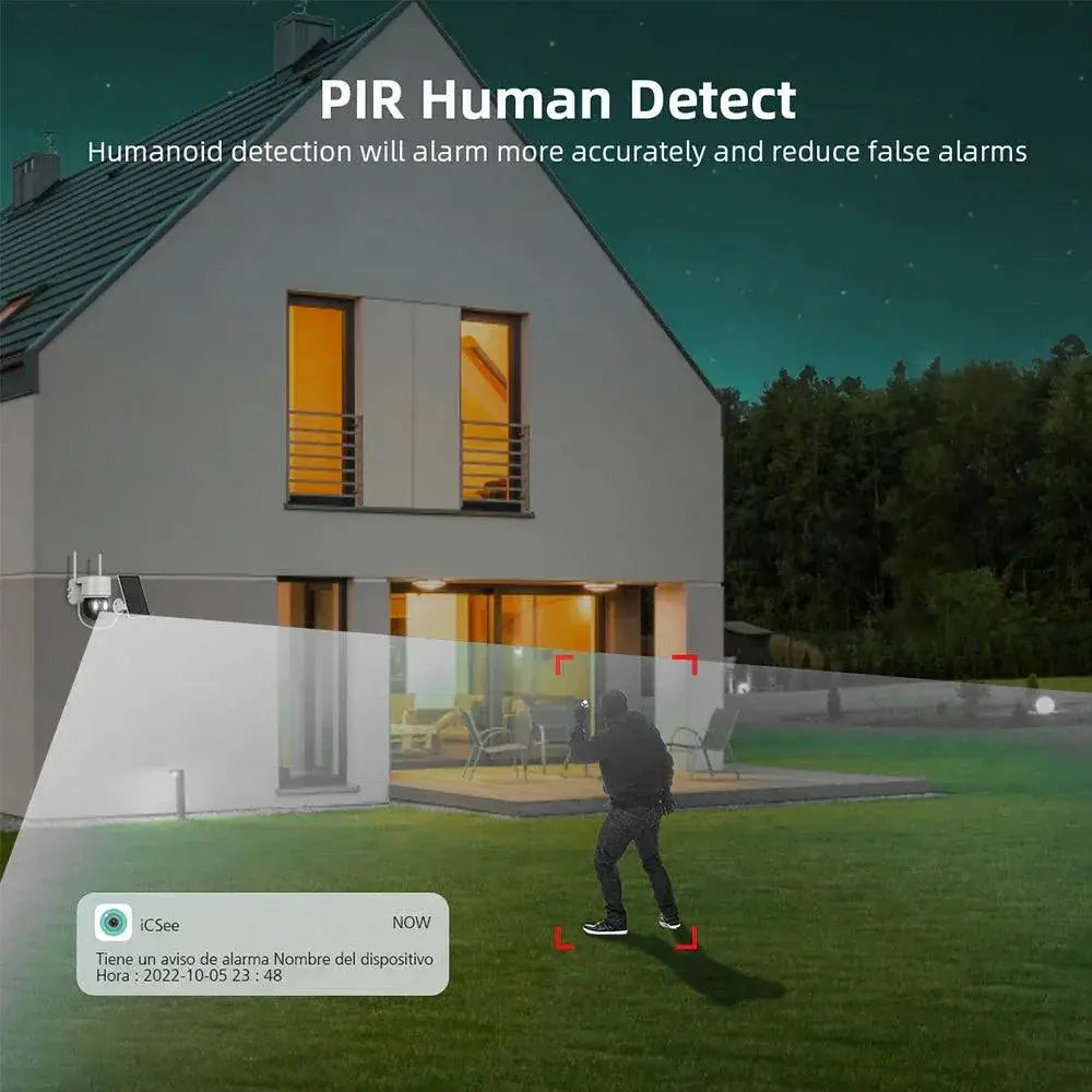Solar PTZ Camera With Advanced Human Detection Technology