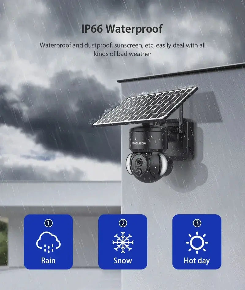 INQMEGA 4MP WiFi Tuya Solar Outdoor Security Camera