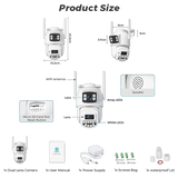 8MP 4K PTZ WiFi Camera - Dual Lens With Dual Screen AI Tracking Surveillance - stepyours.com
