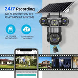 V380Pro 3 Lens WiFi Solar Camera 360 Outdoor Waterproof Security - stepyours.com